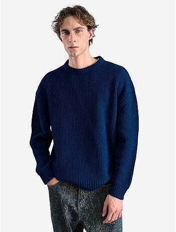 Maglione a coste con girocollo giesto