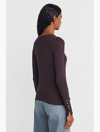 Maglione a coste con girocollo slim fit dilvin