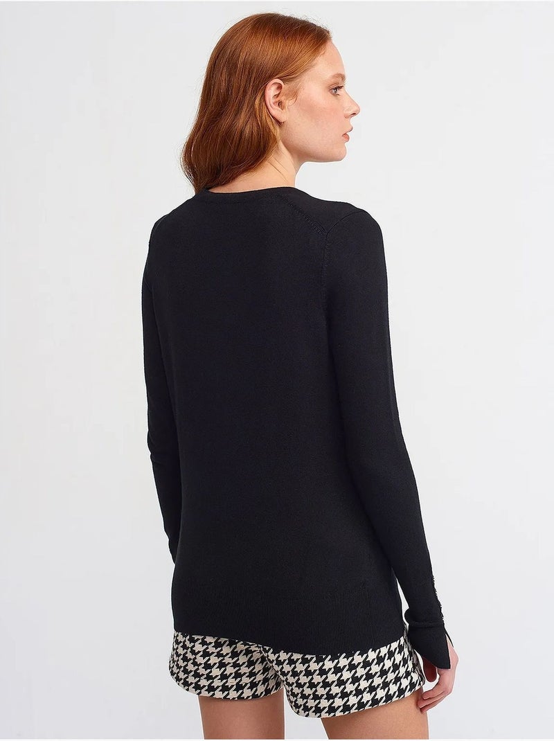 Maglione a coste con girocollo slim fit dilvin Nero - Kiabi