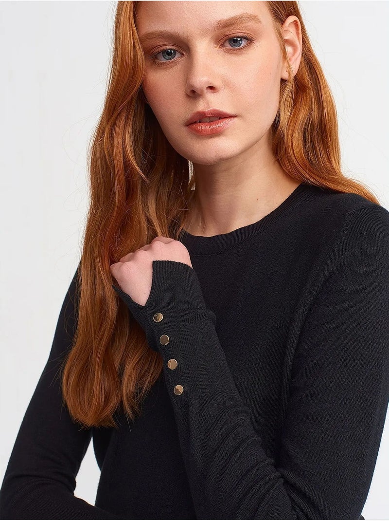 Maglione a coste con girocollo slim fit dilvin Nero - Kiabi