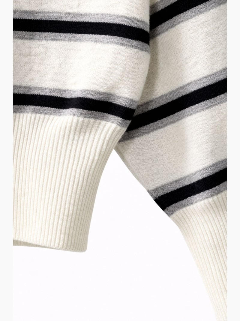 Maglione a coste con scollo a barca mixray Bianco sporco - Kiabi