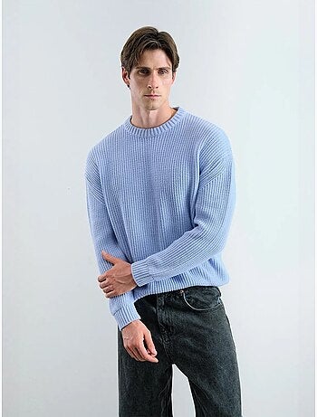 Maglione a costine comfort fit con girocollo giesto