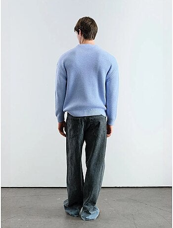 Maglione a costine comfort fit con girocollo giesto