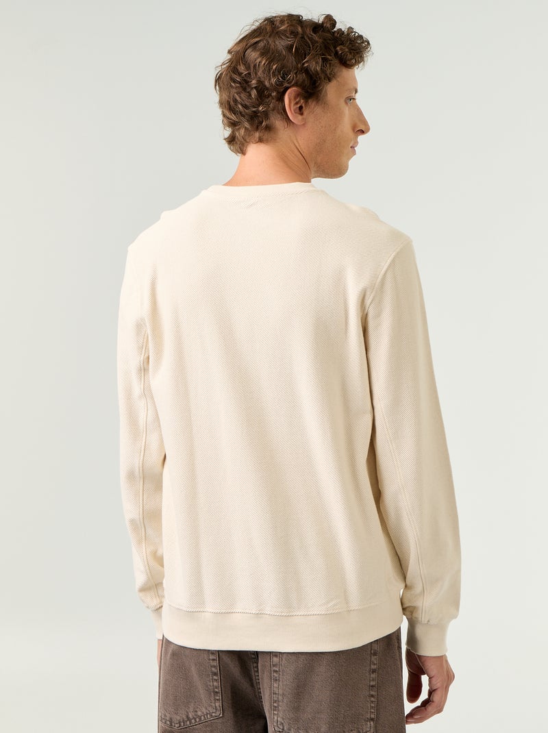 Maglione a costine in maglia fine Bianco - Kiabi