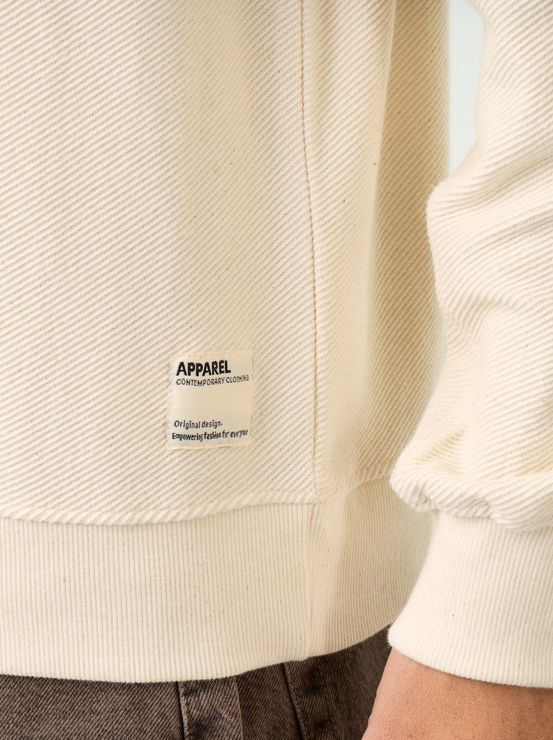 Maglione a costine in maglia fine Bianco - Kiabi