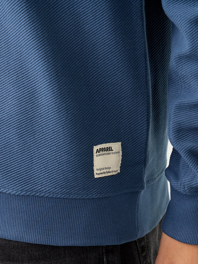 Maglione a costine in maglia fine Blu - Kiabi