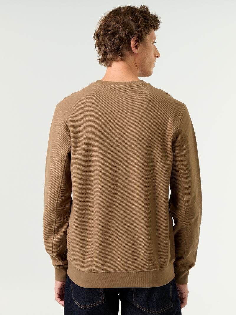 Maglione a costine in maglia fine Marrone - Kiabi