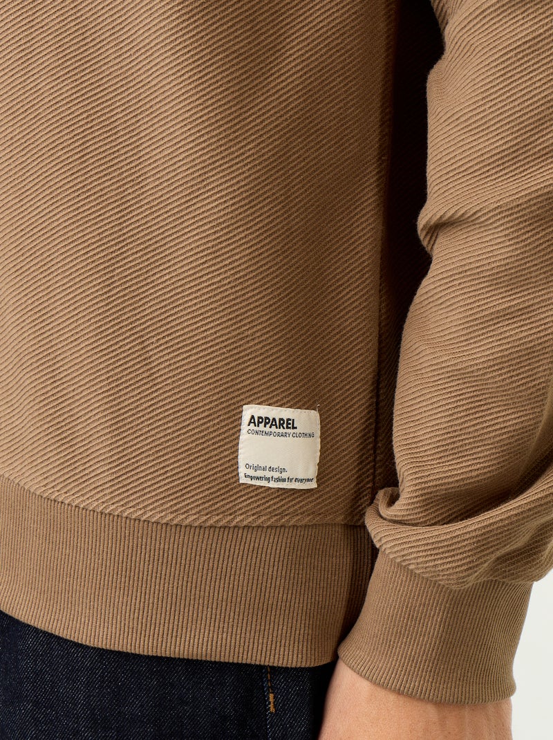 Maglione a costine in maglia fine Marrone - Kiabi