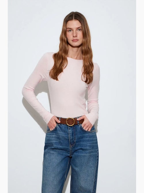 Maglione a costine scollo barca dilvin - Kiabi