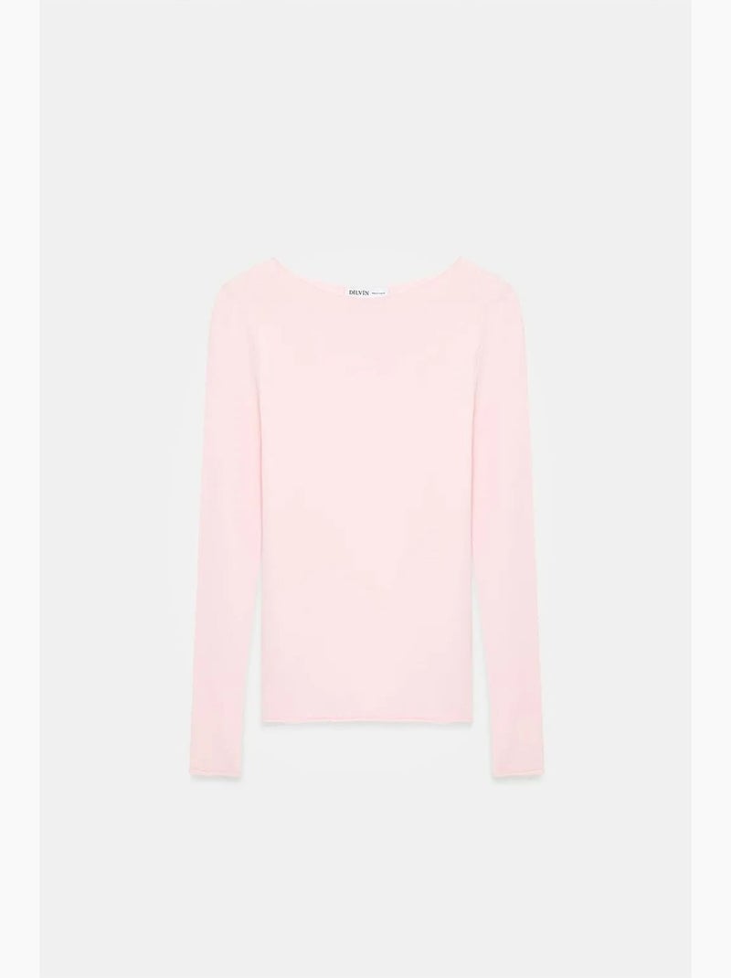 Maglione a costine scollo barca dilvin Rosa confetto - Kiabi