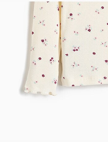 Maglione a costoni con fiori, mo fashion