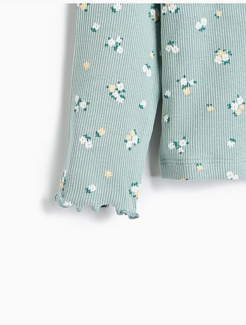 Maglione a costoni con fiori, mo fashion