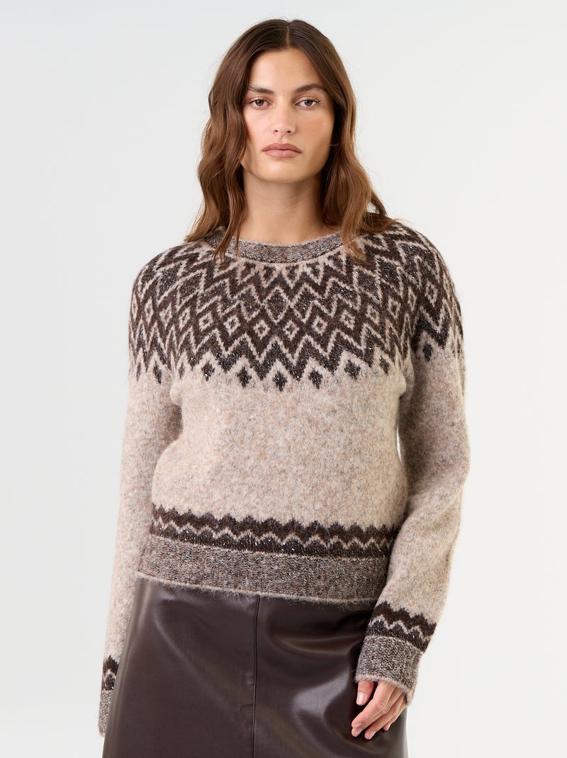 Maglione a fantasia Beige - Kiabi