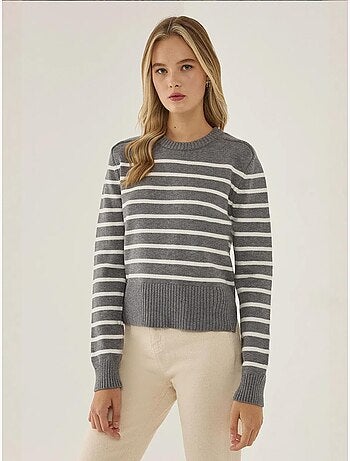 Maglione a girocollo a righe hiccup