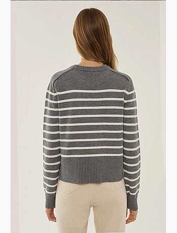 Maglione a girocollo a righe hiccup