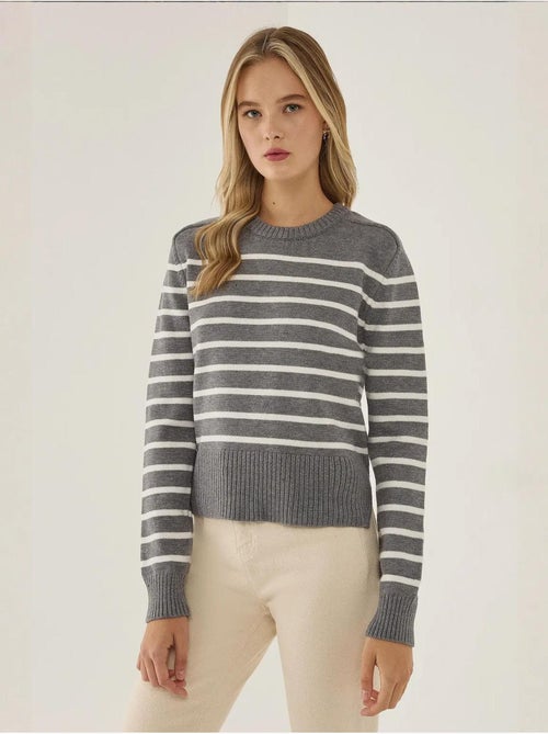 Maglione a girocollo a righe hiccup - Kiabi Maglione a girocollo a righe hiccup - Kiabi