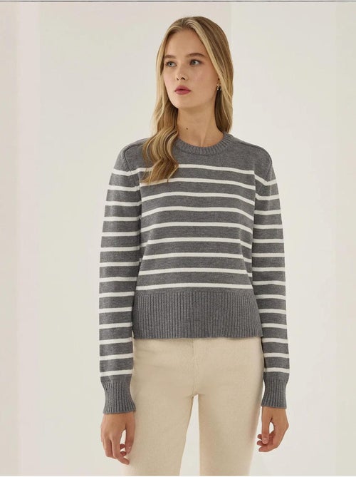 Maglione a girocollo a righe hiccup - Kiabi Maglione a girocollo a righe hiccup - Kiabi