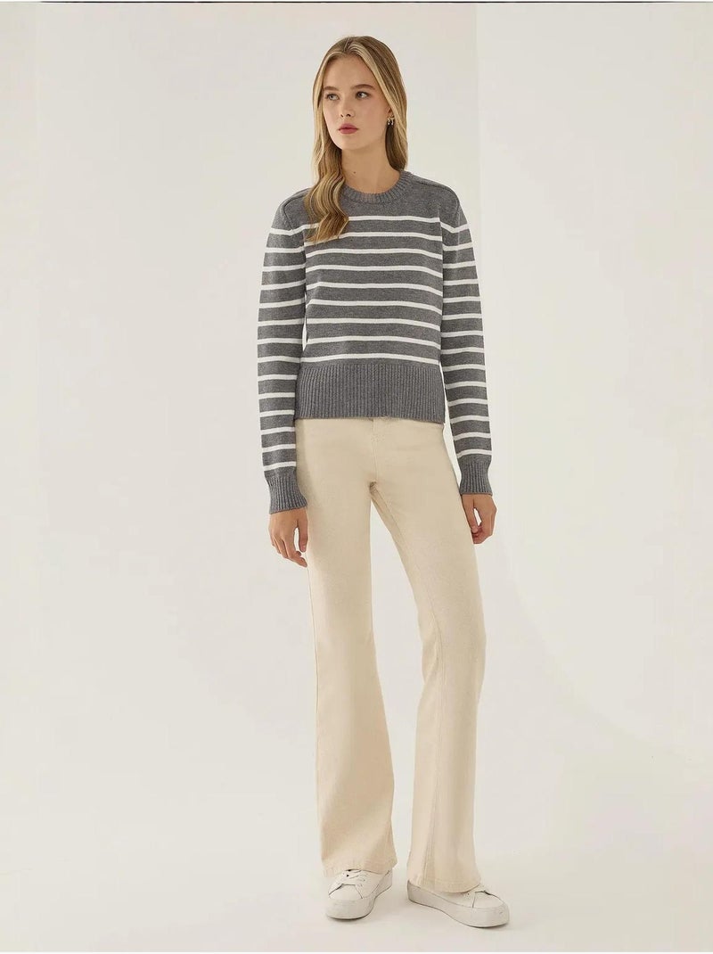 Maglione a girocollo a righe hiccup Grigio - Kiabi
