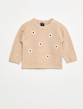Maglione a girocollo con ricami