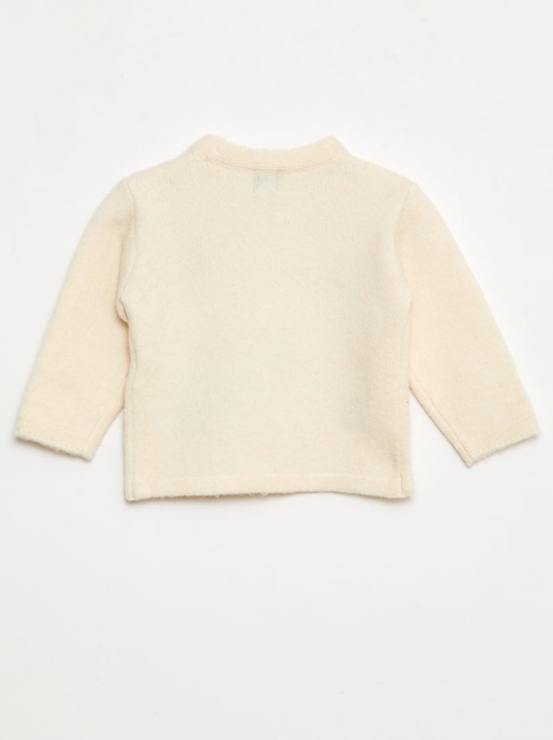 Maglione a girocollo con ricami Bianco - Kiabi