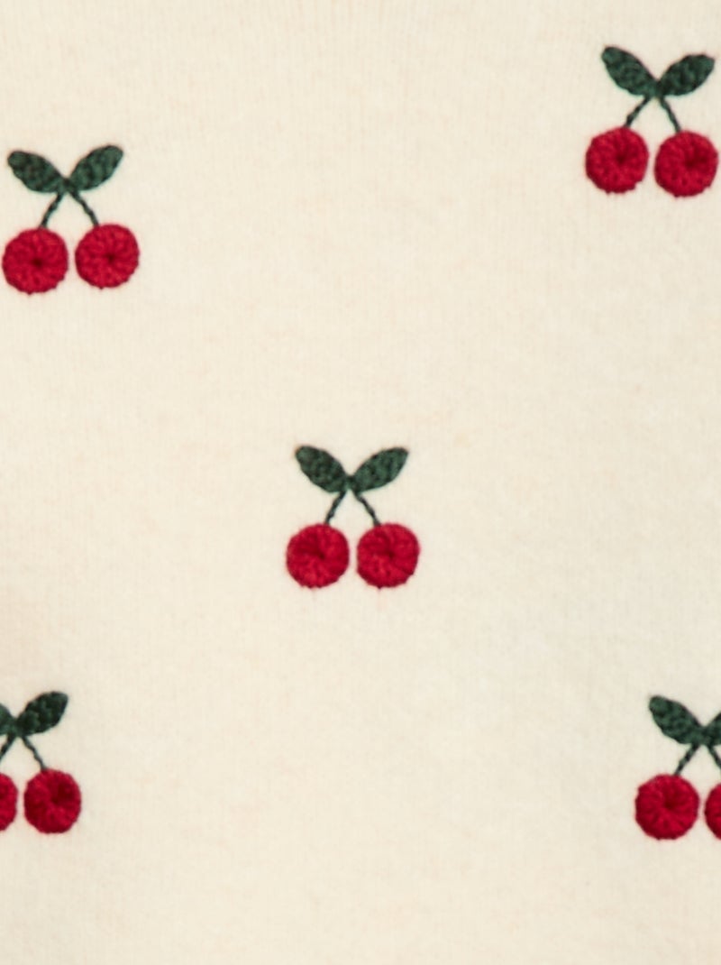 Maglione a girocollo con ricami Bianco - Kiabi