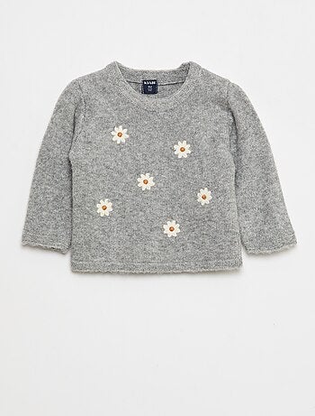 Maglione a girocollo con ricami