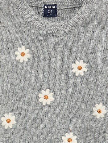 Maglione a girocollo con ricami