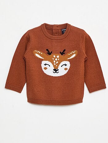 Maglione a girocollo con stampa 'cervo'