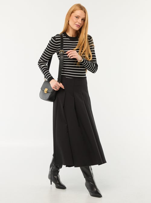 Maglione a girocollo in costina a righe - Kiabi