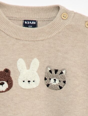 Maglione a girocollo in maglia con ricami