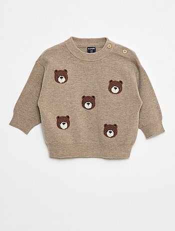 Maglione a girocollo in maglia con ricami