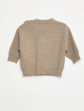 Maglione a girocollo in maglia con ricami