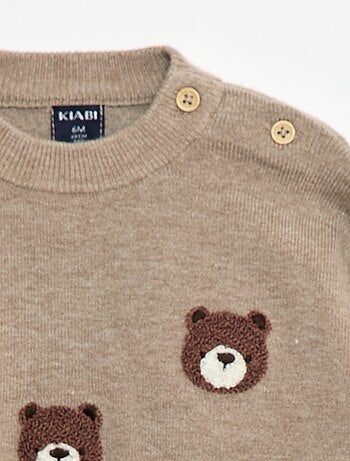 Maglione a girocollo in maglia con ricami