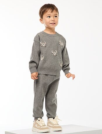 Maglione a girocollo in maglia con ricami