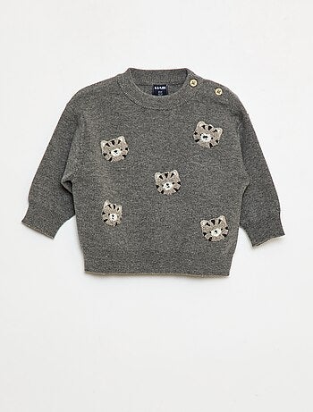 Maglione a girocollo in maglia con ricami