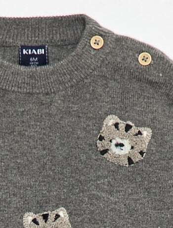 Maglione a girocollo in maglia con ricami