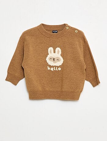 Maglione a girocollo in maglia con ricami