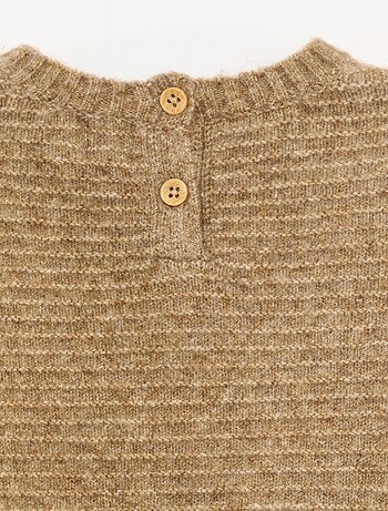 Maglione a girocollo in maglia con ricami sul petto