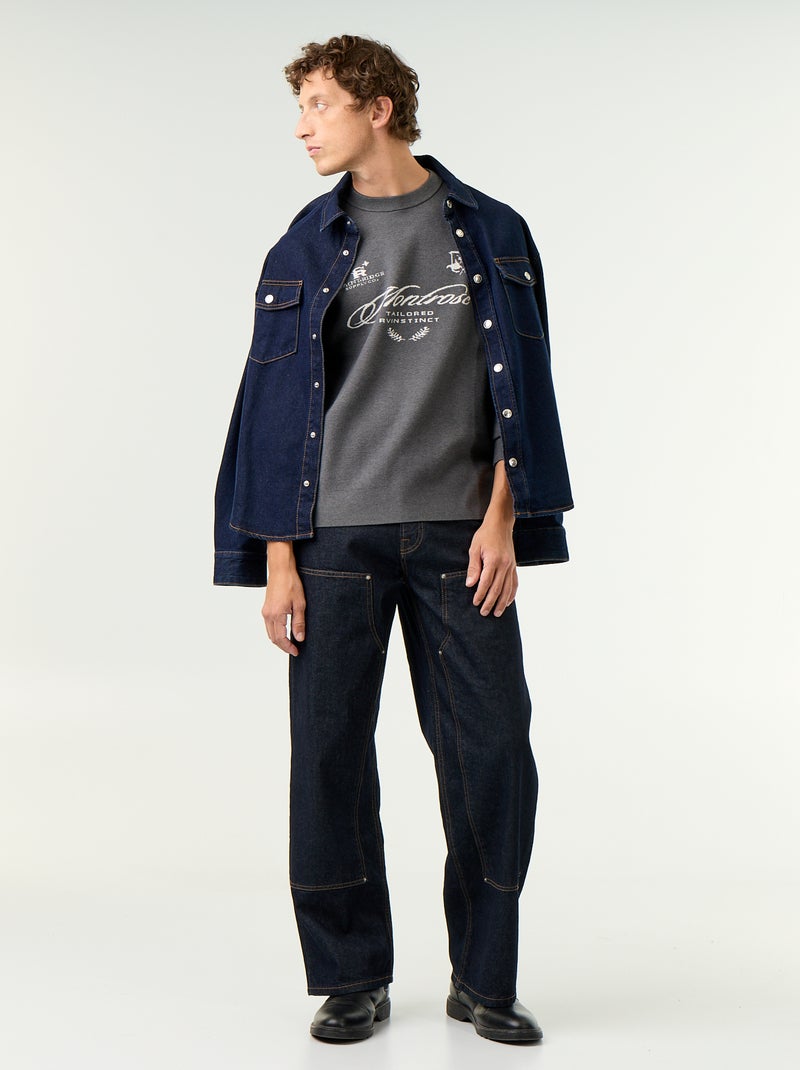 Maglione a girocollo in maglia grossa Grigio - Kiabi