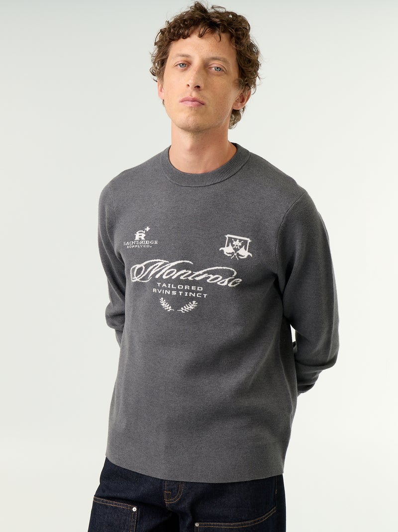 Maglione a girocollo in maglia grossa Grigio - Kiabi