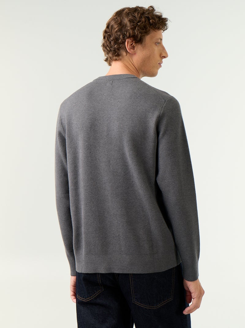 Maglione a girocollo in maglia grossa Grigio - Kiabi
