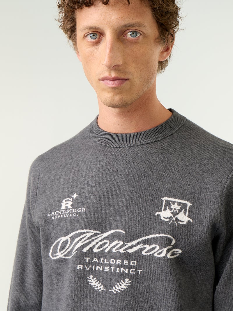 Maglione a girocollo in maglia grossa Grigio - Kiabi