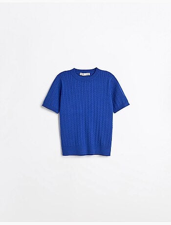 Maglione a maglia a maniche corte, mo fashion
