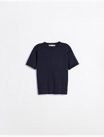 Maglione a maglia a maniche corte, mo fashion