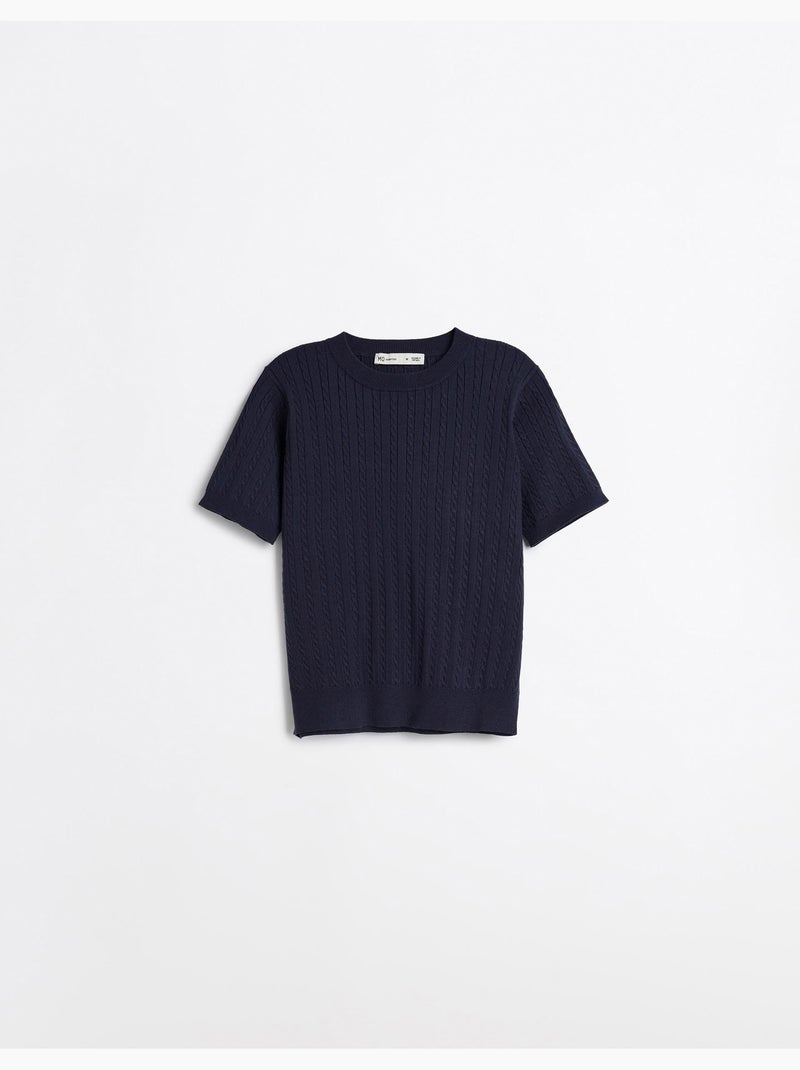 Maglione a maglia a maniche corte, mo fashion Blu - Kiabi