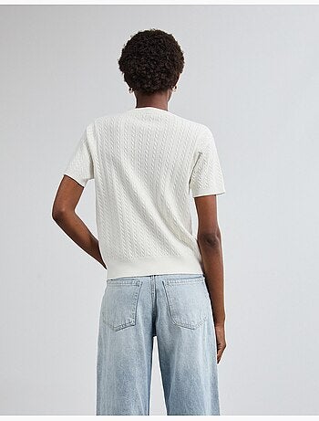 Maglione a maglia a maniche corte, mo fashion