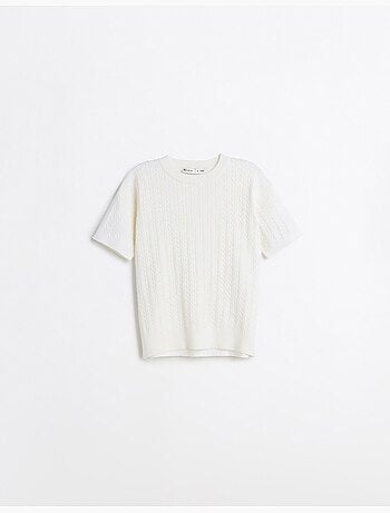 Maglione a maglia a maniche corte, mo fashion