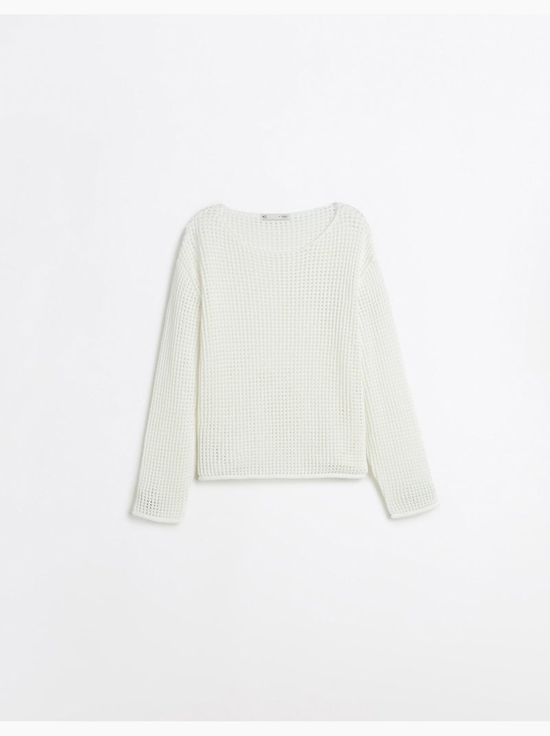 Maglione a maglia all'uncinetto, MO Fashion Bianco - Kiabi