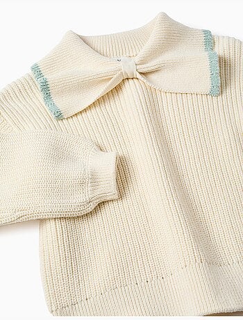 Maglione a maglia con collar a forma di fiocco