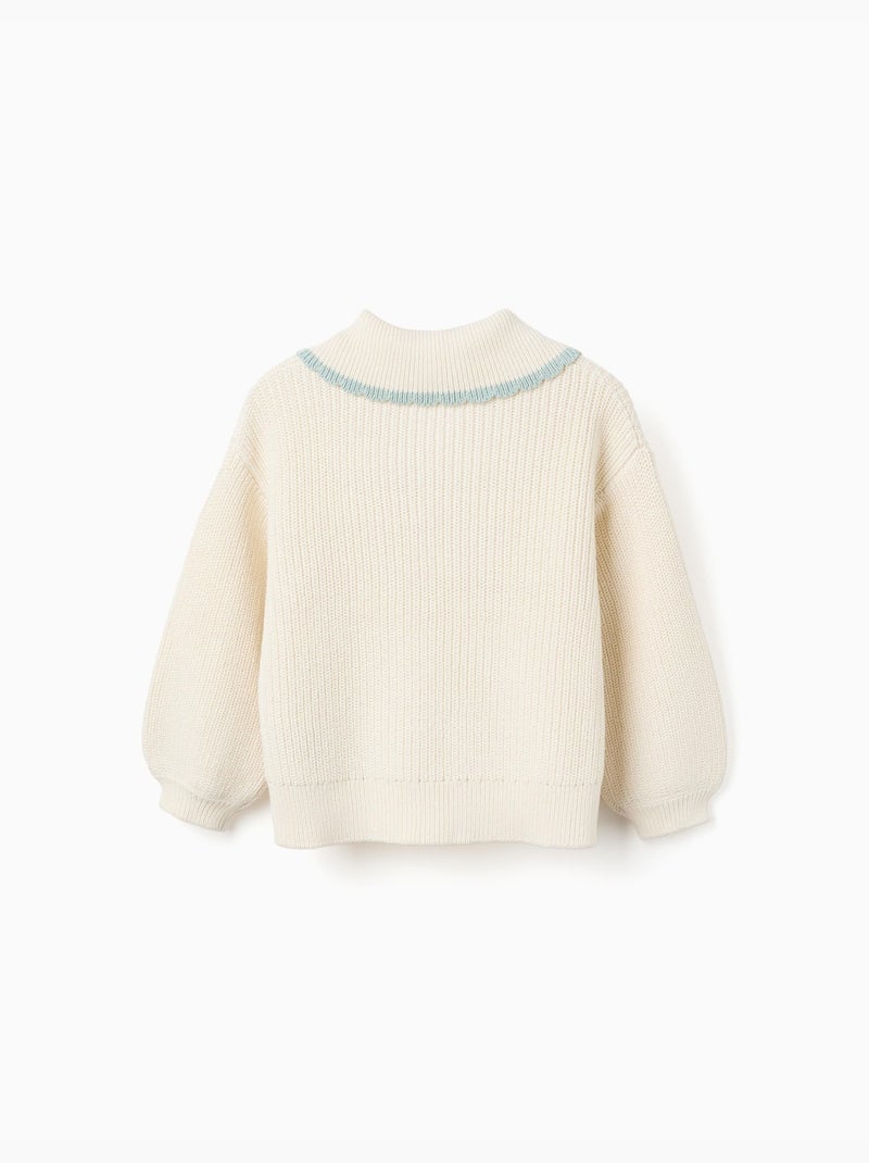 Maglione a maglia con collar a forma di fiocco Bianco - Kiabi
